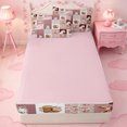 thumbnail image 4 of meiyoeat Farm Animal Horse Cow Zipper Twin Comforter Sets with Fitted Sheet and 2 Pillowcases,Romantic Pink Flowers Zipper Bedding Set For Girl,Reversible,4-Piece, 4 of 7