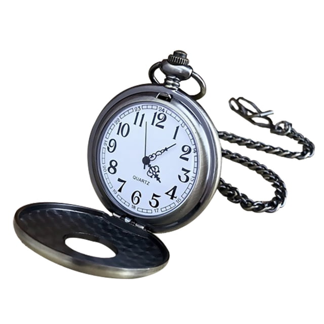 Shisuyan Mouvement Quartz Montre de Poche Argent Accessoire de Mode Rétro 1Pcs 1.97x1.97x0.59 Po
