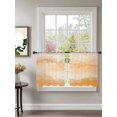 thumbnail image 2 of Sheer Curtains 54 Inch Length 2 Panels Set for Kitchen, Orange Ombre Mountain Semi Sheer Curtains for Windows, Nature Abstract Art Marble Gradient Voile Window Treatments Rod Pocket Curtain, 2 of 7