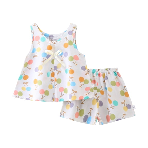 kpoplk Infant Toddler Baby Girl Summer Clothes Floral Ruffle Sleeve Shirt Dress Tops and Bloomers Shorts Set Cute Outfits Size 7-8 Years,Light Yellow