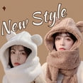 thumbnail image 3 of Minnieouse Bufanda con capucha cálida 3 en 1, suave y cómoda, envuélvete en una calidez acogedora y cálida bufanda con capucha de invierno Sombreros gris, 3 of 6