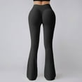 thumbnail image 7 of KHONTS Women's Yoga Pants Bootcut Leggings High Waisted Workout Tummy Control Flare Pants Lifting Stretchy Athletic Trousers Black L, 7 of 7