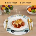 thumbnail image 4 of Spring Daisy Round 13 Inch Placemats Set of 8, White Flowers Country Car Farmhouse Wood Grain HeatResistant Non Slip Place Mats for Dining Table, Wipeable Braided Kitchen Table Mats for Housewarming, 4 of 9
