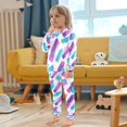 thumbnail image 4 of FORMRS Long Sleeve Top and Pants Pajama Set for Niños 2-Piece Sleepwear, Sizes 18M-8Y, Purple Drawing, 4 of 6