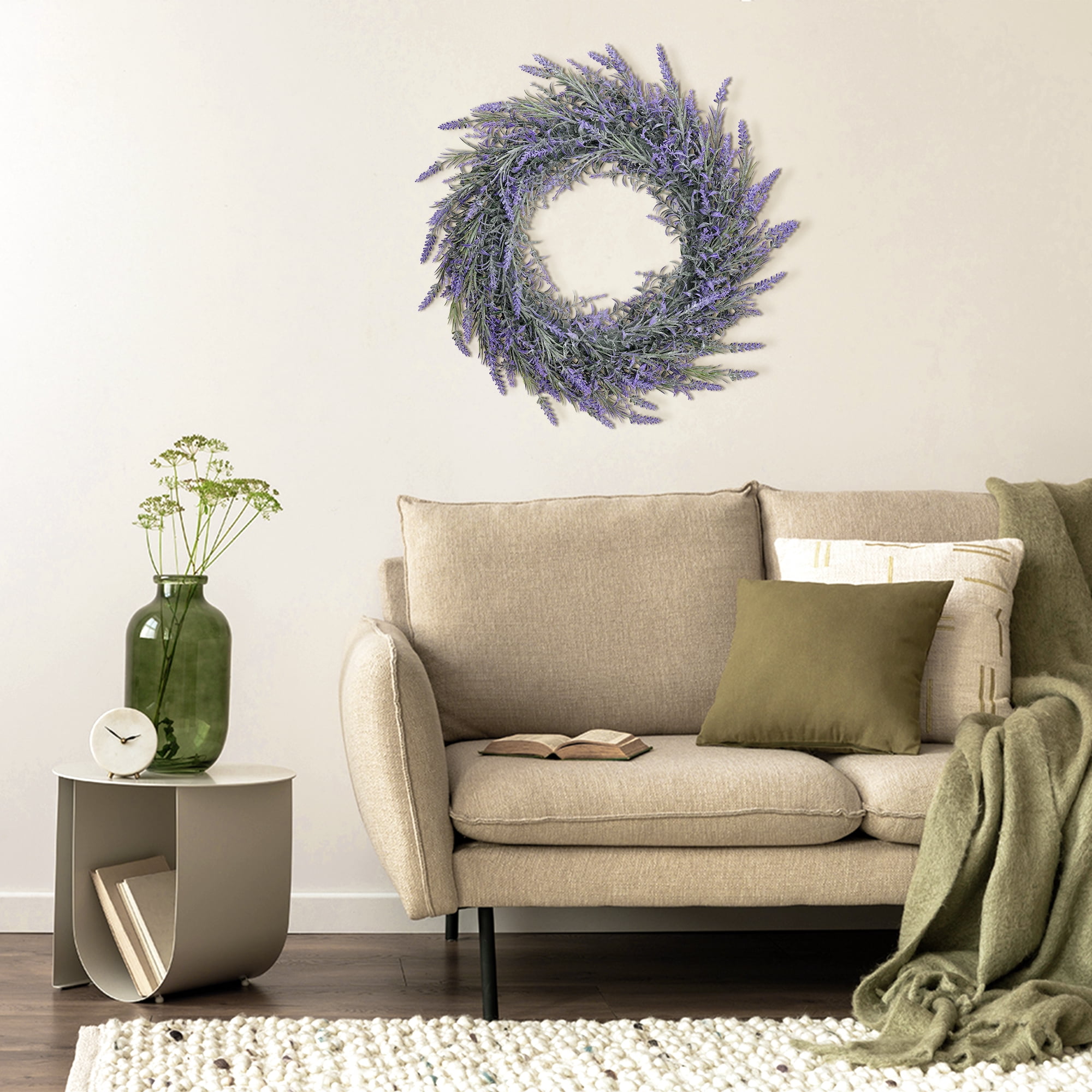 Unique Bargains All Seasons Front Door Wreaths Farmhouse Indoor and Outdoor Wreath Purple