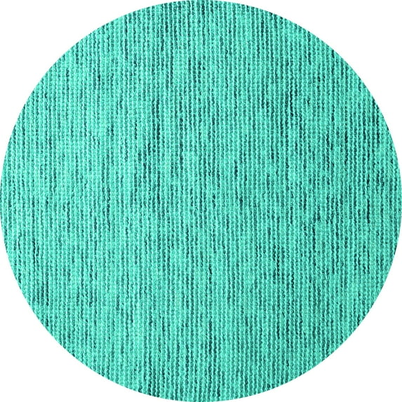 Ahgly Company Indoor Round Abstract Turquoise Blue Contemporary Area Rugs, 4' Round