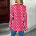 thumbnail image 3 of Women's Sweatshirts, Long Sleeve Womens Tops Dressy Polka Dot Graphic V Neck T Shirts Loose Fit Button Three Quarter Work Blouse, 3 of 5