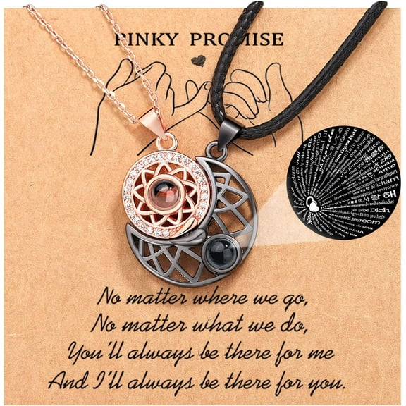 Couple Necklace for Boyfriend/Girlfriend/Husband/Man/Soulmate, Anniversary Christmas Birthday Wedding Gifts for Him Her