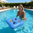 thumbnail image 4 of Eolstice Inflatable Pool Drink Tray, Cup Holder Floating Beverage Caddy, Snack Storage, Thickened PVC Pool Bar, For Swimming Pool Beach Hot Tub Outdoor Party, 4 of 6