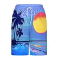 thumbnail image 4 of Hvot&aat Mens 2 in 1 Quick Dry Bathing Suits Drawstring Elastic Waist Beach Shorts with Lining Fashion Beach Print Pants, 4 of 5