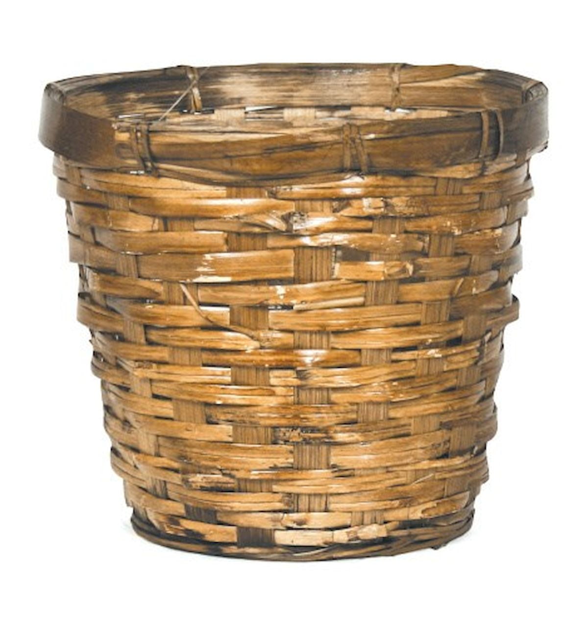 Espresso Wash Rattan Basket Planter