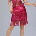 thumbnail image 4 of Roncen Women‘s Latin Dance Hip Scarf with Tassels Belly Tango Dance Skirt Fringe Sequins Wrap Skirt Music Festival Clothing, 4 of 9