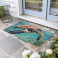 thumbnail image 2 of Sea Turtle Doormat Outdoor Entrance 20"x31.5", Coastal Nautical Ocean Summer Beach Absorb Moisture Dirt Door Mats, Non-Slip Rubber Backing Floor Mats Indoor, Low-Profile Front Door Rugs, 2 of 9