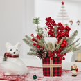 thumbnail image 4 of Christmas Tree Mini Christmas Tree With Lights 14inch Flocked Artificial Tree With Cones,For Tabletop Christmas Trees With Lighting Snowflake,Snow Flocked Xmas for Indoor Christmas Decor, 4 of 8
