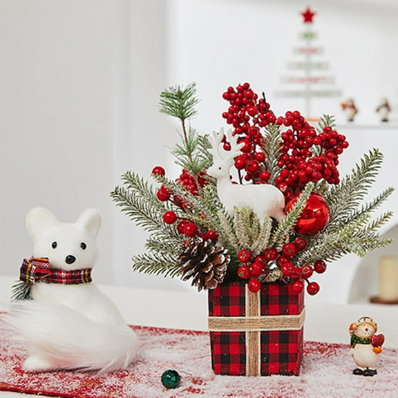 Clearance & more Savings Small Christmas Tree Flocked Artificial Tree14 Inches With Cones, Suitable For Tabletop Artificial Christmas Trees With Lighting Snowflake , Snow Flocked Xmas on Clearance!