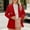 Red, variant on BRGZLK Women's Suit Jacket Plus Size Fall Trendy Solid Color Button Long Sleeved Turndown Collar Coat with Pocket Mint Green M