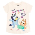 thumbnail image 1 of Camiseta Bluey Bingo Birthday para niñas pequeñas, blanca, 3T, 1 of 4