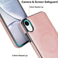 thumbnail image 4 of Allytech Magnetic Case for iPhone XR with Foldable Kickstand,【Compatible Magsafe】Ultra Slim Retro PU Leather Camera Screen Protection Shockproof Anti-Drop Back Case for Women Men - Rosegold, 4 of 7