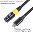 thumbnail image 4 of USB C to XLR Female Cable Type Male 3 Pin Microphone Connector Computer Audio Data 2 Meters, 4 of 5
