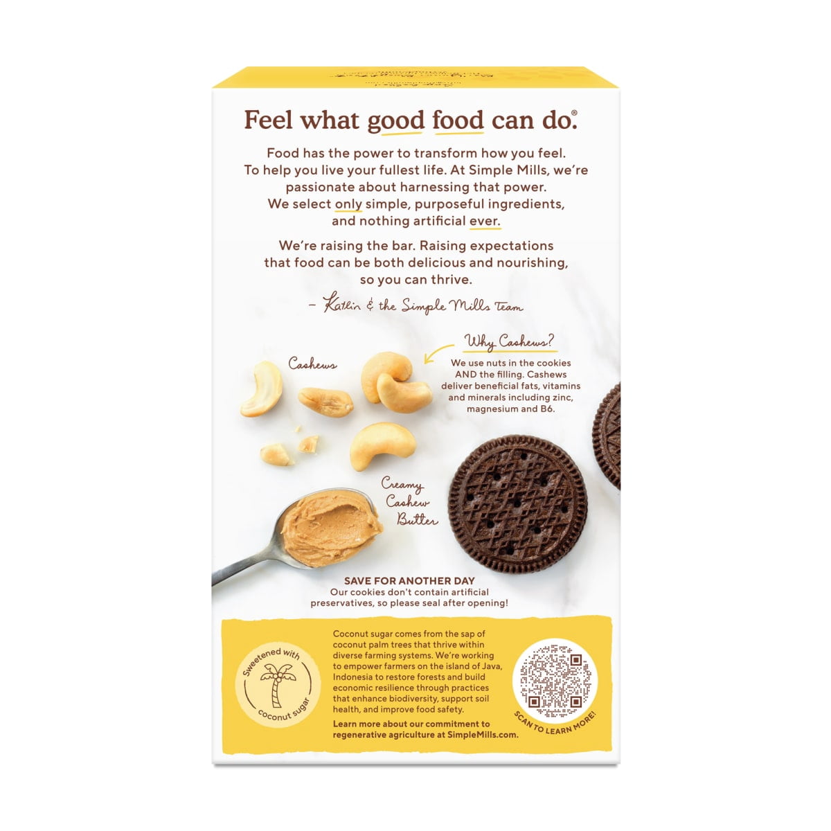 Simple Mills Nut Butter Stuffed Sandwich Cookies, Cocoa Cashew Creme, Gluten-Free, 6.7 oz