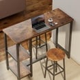 thumbnail image 6 of Bar Table Set for 2, Lofka Small Kitchen Table Set with 2 Shelves and 2 Stools 250lb, Retro, 6 of 6