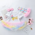 thumbnail image 4 of Mercatoo Baby Girl Carnival Birthday Clothes Toddler Short Sleeve Romper Princess Tutu Skirt+Headband+Leg Warmer+Shoes Outfits, 4 of 9