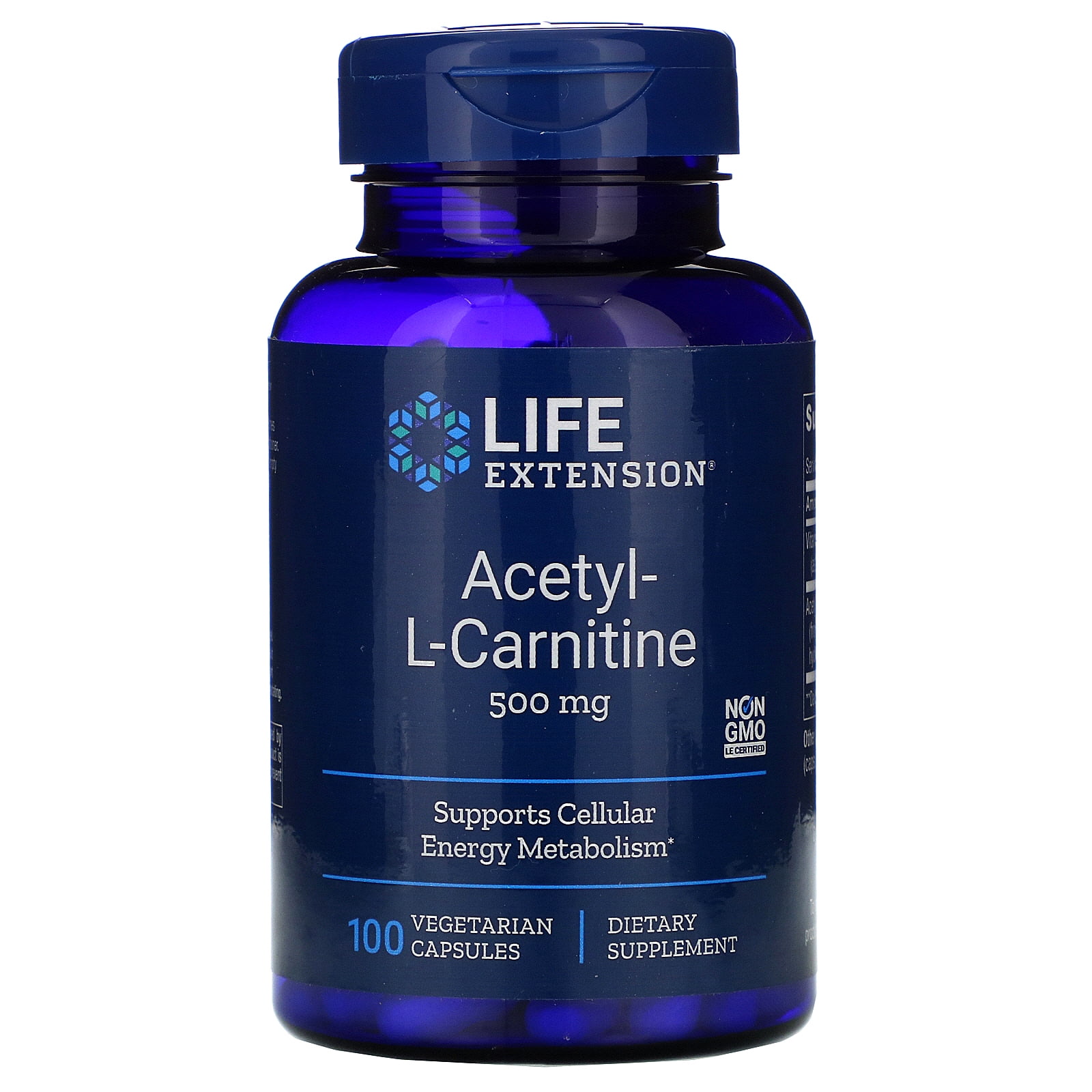 Life Extension AcetylLCarnitine, 500 mg, 100 Vegetarian Capsules