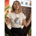 thumbnail image 2 of Unicorn Skull W Flowers T-Shirt Women -Smartprints Designs, Female XX-Large, 2 of 4