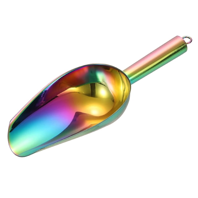 Cuchara de Hielo de Metal, 9.8" x 3.5" Cuchara de Acero Inoxidable para Uso en Bar en Casa, Arcoíris