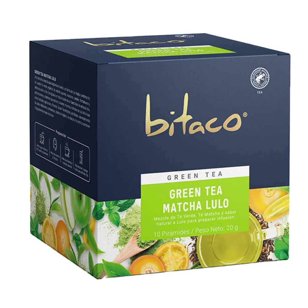 Herbal tea (30 tea bags) bitaco herbal tea Oganic Premium Green Green Matcha Lulo and Golden Chamomile Mint Aromaticas Colombianas