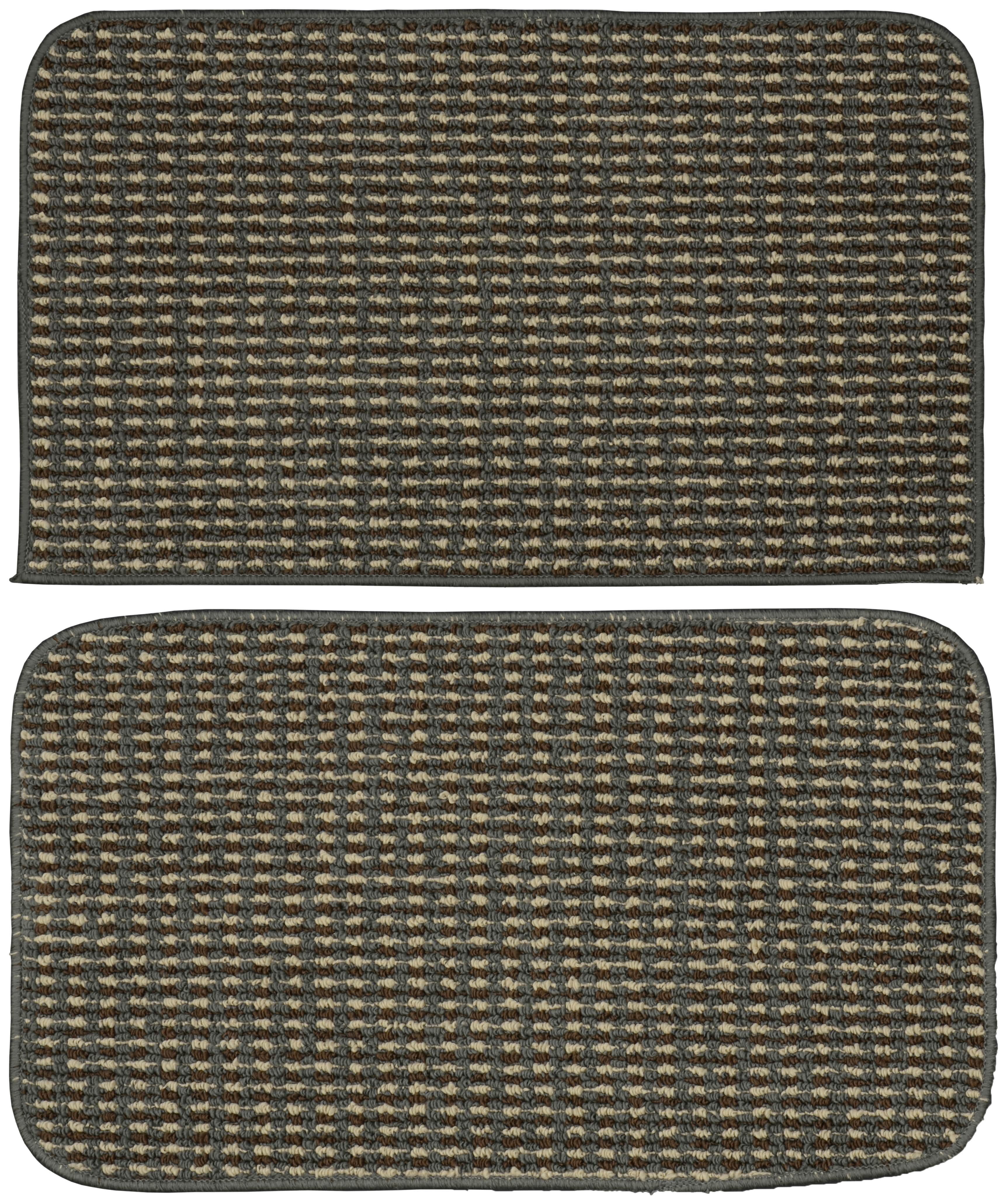 Garland Rug Berber Coloriations 2pc Kitchen Rug 18 in. x 28 in. Slice & 18 in. x 28 in. Mat Cinder Gray