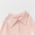 thumbnail image 4 of LIaqionyy Toddler Girls Sweaters Kids Half Zip Mock Neck Casual Warm Long Sleeve Ribbed Knit Fall Pullover Tops, 4 of 7