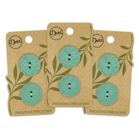 UPC: 0072879308334 | Dritz Recycled Cotton Round Button 23mm Dark Green 3 Pack (6 Count)