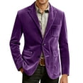 thumbnail image 6 of yuCgh Men's Corduroy Blazer Jacket, Solid Color Casual Suit Cardigan with Warm Pockets, Lightweight Fall Winter Outerwear for Business Casual & Daily Wear,Purple,XL, 6 of 6