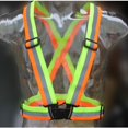 thumbnail image 2 of YSX Gilet de Sécurité Réglable Réfléchissant Haute Visibilité Veste à Rayures Vert Fluorescent orange, 2 of 5