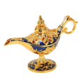 thumbnail image 1 of Lampe Génie Vintage Décoration Collection Rare Petite Lampe Génie Légende En Alliage De Zinc Or Bleu Saphir, 1 of 4