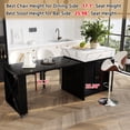 thumbnail image 4 of Noble House Modern Imitation Marble Counter Height Table,Extendable Kitchen Island Cart,Black, 4 of 10