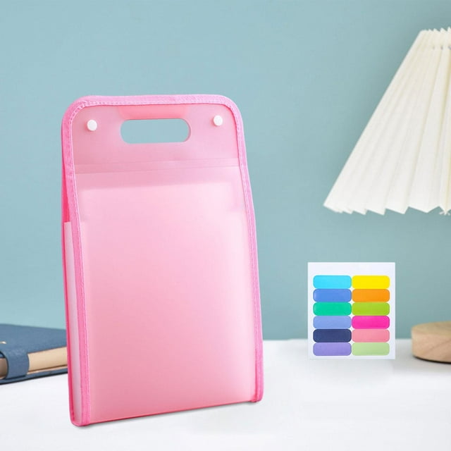 Carpeta de archivos DYNWAVEMX portátil expandible impermeable ligero 13 bolsillos tamaño carta Rosa