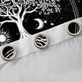 thumbnail image 4 of Homewish Hippie Tree of Life Kitchen Curtains, Cosmos Stars Moon Sun Black Out Curtains Pack of 2 (42x63 Each), White Black, 4 of 5