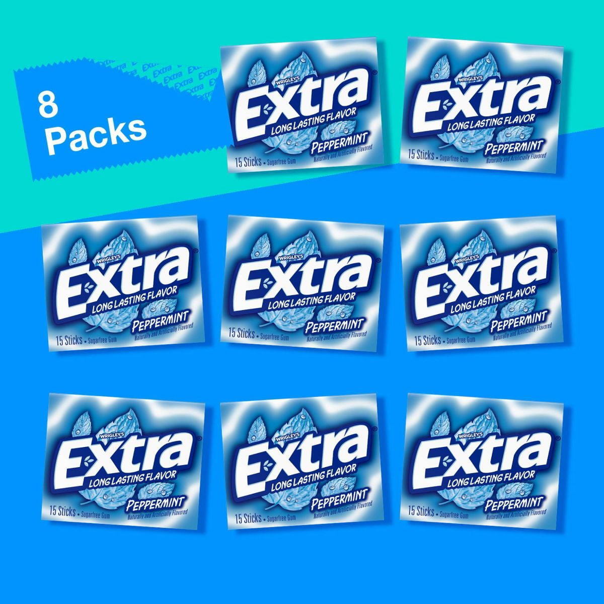 Extra Peppermint Sugar-Free Gum Value Pack - 120ct - Pack of 2
