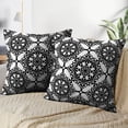 thumbnail image 4 of LALILO Throw Pillow Covers Damask Arabesque Art Baroque Black Border Cushion Cover 18" x 18", 2 Pack, 4 of 6