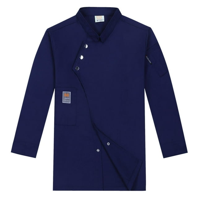 MERIGLARE Chef Coat Chef Jacket Catering Chef Wear Waiter Waitress Apparel Cooking Uniform Dark L Blue