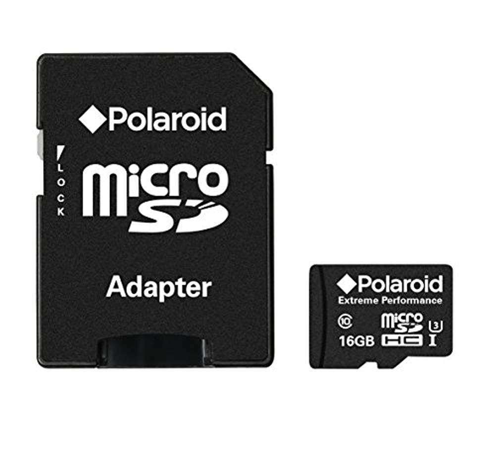 Polaroid 16 GB U3 Micro SDHC Class 10 UHS1 Memory Card with Adapter