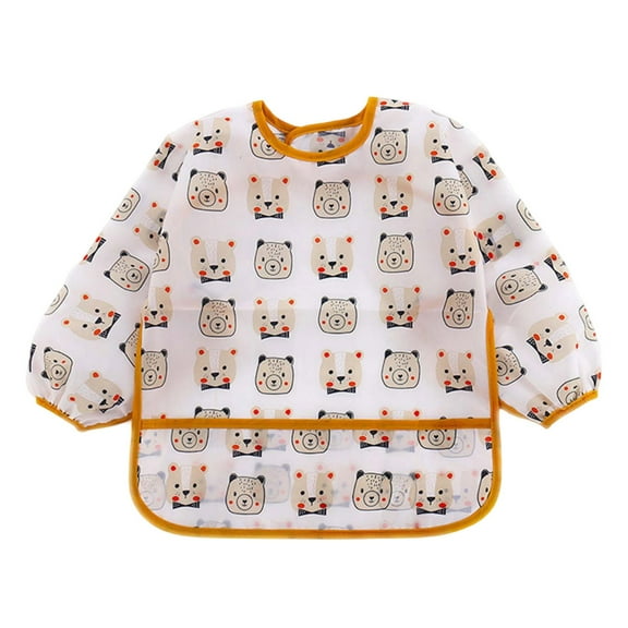 oqasdz Baby Care Boys Girls Long Sleeve Cartoon Prints Soft Comfortable Cute Bibs, Size 6-12 Months