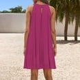 thumbnail image 6 of Ayolanni Sun Dresses for Women Pink Boho Knee-Length Sleeveless Dresses Warm Dresses for Women S, 6 of 9