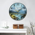 thumbnail image 4 of 12" Round Silent Wall Clocks Beautiful Landscape River Mountain Acrylic Battery Operated Clock Non-Ticking Clocks Bedroom Living Room Home Decorative, 4 of 10
