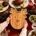 thumbnail image 4 of Christmas Reindeer Wooden Platter Tray, Handcrafted Solid Wood Serving Board for Appetizer Cheese Fruit, Festive Tabletop Decor for Family Dinner Party & Daily Kitchen Use,1Pcs, 4 of 7