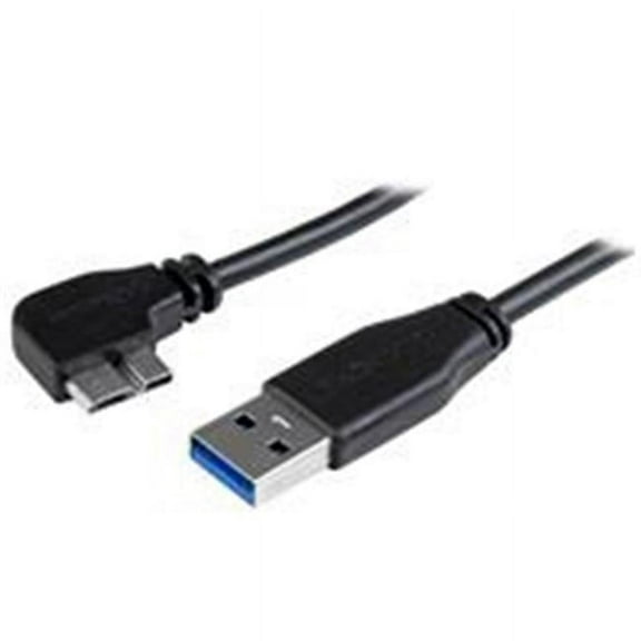 1m Slim Micro USB 3.0 Cable Male to Male Left-Angle