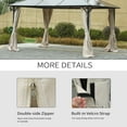 thumbnail image 5 of Outsunny 10' X 12' Gazebo Sidewall Set with 4 Panels,Hooks/C-Rings Included for Pergolas & Cabanas,Beige,Beige Polyester Garden Outdoor Canopies Gazebos Umbrellas Shades, 5 of 9