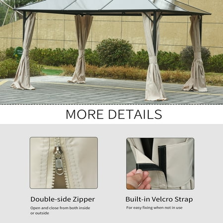 Outsunny Universal Gazebo Replacement Sidewalls Set Of 4 Panel Privacy Wall For Most 10 X 12 Canopy Pavillion Outdoor Shelter Curtains Accessories Beige Canada Outsunny Universal Gazebo Replacement, Replacement Gazebo Curtains 10 X 12 Inch